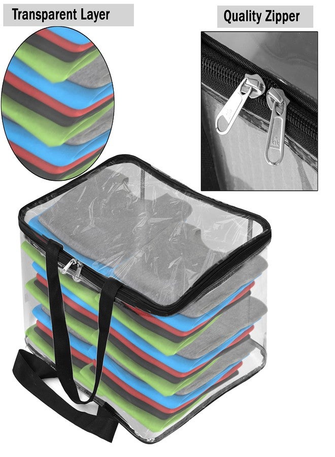 TULMAN 28 L Multipurpose Transparent Storage Bag for Clothes, Sarees & Organizing - 40x32x22 cm - Set of 4 - PVC Packing Organizer - Image 3